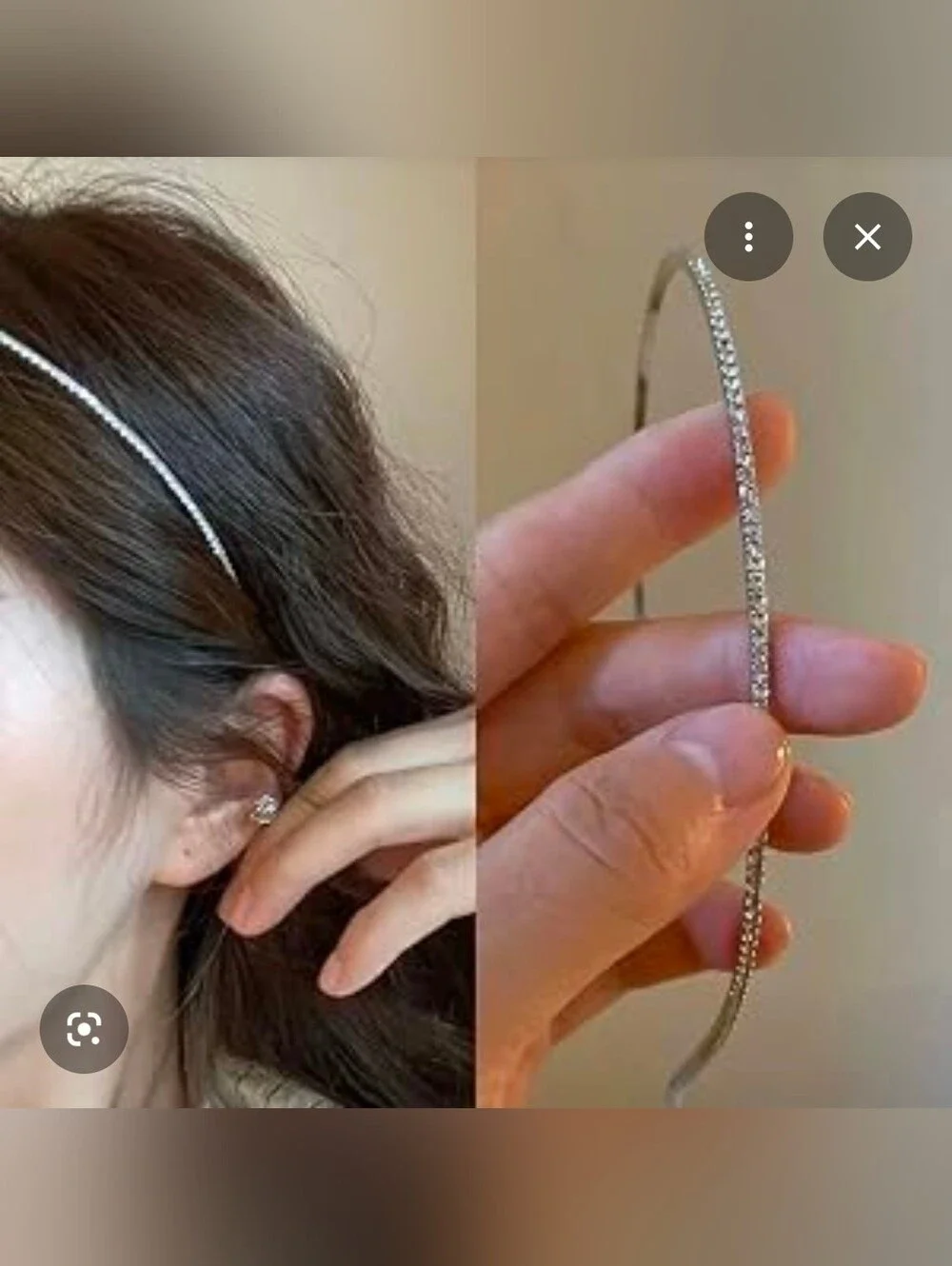 Crystal Rhinestone Silver Single Row Headband for Women BNIB